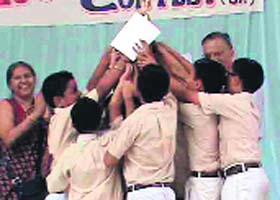 The Welham boys team that won the English elocution contest in Dehradun on Sunday