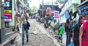 Illegal structures have come up on either side of the Dharamkot and Bhagsunag road in McLeodganj. 