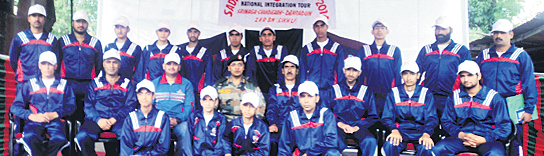 Students who left for the Chandigarh-Dehradun tour from Srinagar on Sunday.