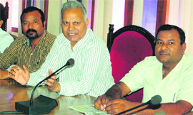 Punjab Minorities Commission Chairman Munawar Masih (Centre) addresses a meeting in Amritsar on Monday.