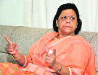 The CMD of National Fertilizers Limited, Neeru Abrol, making a point while speaking to Bathinda Tribune.