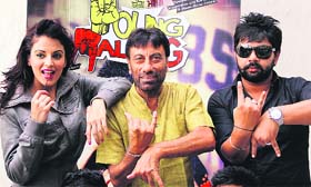 Silver screen: Actors promote their upcoming film Young Malang in Jalandhar on Monday.