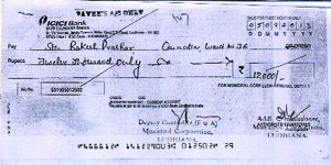 A copy of the cheque that bounced