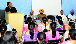 A meeting being held at Malwa College in connection with the forthcoming youth festival
