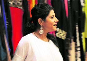 Delhi-based designer Namrata at her trunk show in Ludhiana on Tuesday.