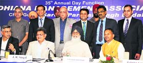 CM Parkash Singh Badal along with members of the LMA and awardees in Ludhiana on Tuesday.