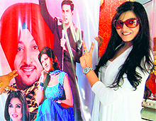 Pakistani actress Haya Sehgal poses during a press conference in Amritsar on Wednesday