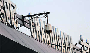 A CCTV camera installed at the Chandigarh railway station. 