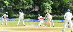 A match between Ludhiana and Jalandhar in progress at the PAU in Ludhiana on Wednesday. Photo: Inderjeet Verma 