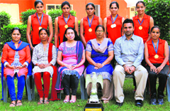 Students of Guru Nanak Girls College, Model Town, Ludhiana, who have retained the PU 