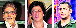 Amitabh Bachchan, Shah Rukh Khan and Salman Khan
