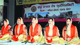 Students perform at the Zonal Youth Festival of Educational Colleges, affiliated to Guru Nanak Dev University, in Amritsar on Thursday.