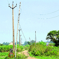 Officials of the Punjab State Power Corporation have installed 10 poles on GMADA land in New Morinda