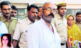 The police takes Nidhi's (inset) parents to court in Rohtak on Thursday.