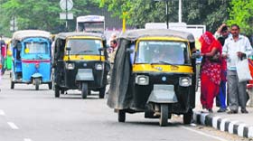 Auto drivers cash in on the opportunity in Chandigarh on Friday
