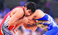Amit Kumars silver and Bajrangs bronze medal in the World Championships have taken Indian wresting to a new high.  File photo