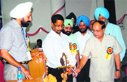Industry Minister Anil Joshi during the inauguration of the annual conference at the Government Medical College in Amritsar on Saturday.