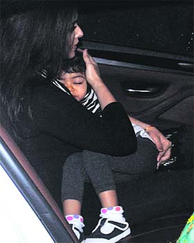 Look whos in town: Aishwarya Rai Bachchan with her daughter Aaradhya in Chandigarh on Saturday