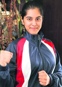 Kanupriya Bhatia, who will be representing India in the Commonwealth Karate Championship at Montreal in Canada.