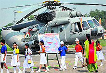 A function to mark the 81st Air Force Day in progress in Jammu on Saturday