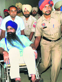 Balwant Singh Rajoana in Patiala on Saturday. 