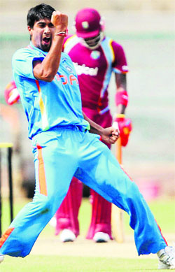 Rahul Sharma took five wickets as West Indies A were bowled out for 121 in the only T20 match of the series. 