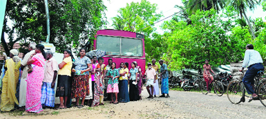 Voters at a polling station in Jaffna on Saturday. AFP