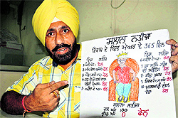 Raj Kanwal Preet Pal Singh Lucky, leader of opposition in the MC House, addresses mediapersons in Amritsar