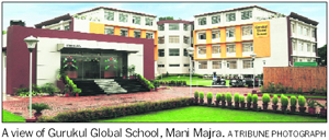 A view of Gurukul Global School, Mani Majra. A Tribune photograph