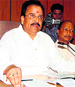Leader of the Opposition in the state Assembly Ajay Bhatt addresses mediapersons in Dehradun on Sunday