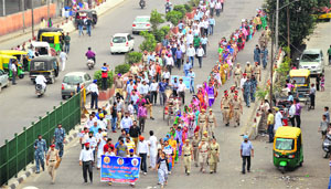 SSA, RMSA and CSS teachers take out a rally in Ludhiana on Sunday.