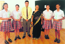 The Ecole Globale School team which stood second in the Young Entreprenuership Conference held at The Doon School in Dehradun on Monday. A Tribune photograph