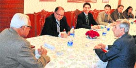 Governor NN Vohra during a meeting with the European Union delegation at Raj Bhawan in Srinagar on Monday.