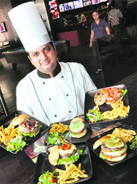 Chef Deepak creates an interesting range of burgers