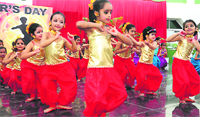Students perform during the founder's day celebrations at St Xaviers Senior Secondary School, Sector 44, Chandigarh, on Tuesday. Tribune photo: Parvesh Chauhan
