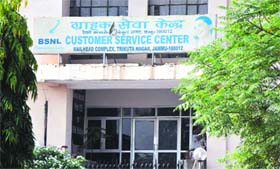 The BSNL customercare office near Bahu Fort plaza in Jammu.