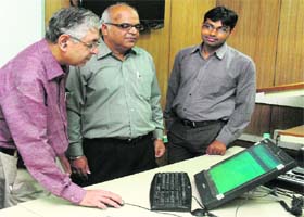 Vice-Chancellor Arun Grover launches online system of filing exam forms at Panjab University in Chandigarh on Wednesday