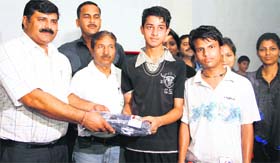 Shashank being honoured in Dehradun on Wednesday