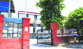 The entrance gate of Guru Nanak Stadium in Ludhiana.