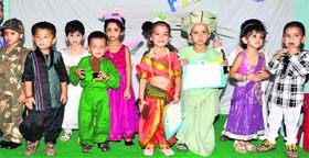 Tiny-tots of Kidzee school during a fancy dress competition in Bathinda on Thursday.