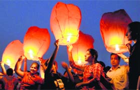 A colourful start to World Tourism Week at Sukhna Lake in Chandigarh on Thursday.