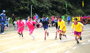 The 13th regional schools' athletics meet under way in Mussoorie on Thursday. 