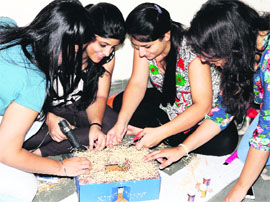 APJ College students participate in the International Design Week 2 in Jalandhar on Thursday.