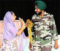 Students stage a play during a youth fest at Guru Nanak National College in Doraha on Thursday