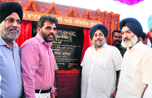 Deputy Chief Minister Sukhbir Badal inaugurates a sewerage treatment plant in Zirakpur on Friday. 