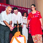 Dr Subhash Verma, head, Department of Internal Medicine, PGI, inaugurates a programme. 