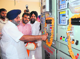 Deputy CM Sukhbir Badal inaugurates a sub-station in Dera Bassi on Friday. 