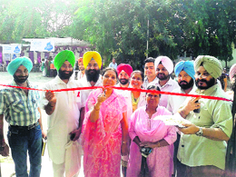 Neelam Bhardwaj, Civil Surgeon, inaugurates a cancer awareness-cum-treatment camp in Fatehgarh Sahib on Saturday.