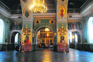 The interior of the Annunciation Cathedral that stands near the Kul Sharif Mosque as symbol of a religiously tolerant Kaza