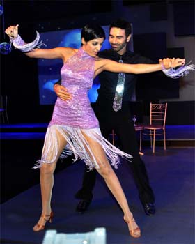Glamorous: Jesse Randhawa and Sandip Soparkar during a fashion show at Hotel Mountview at Sector 10, Chandigarh, on Sunday